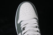 Air Jordan 1 Low Sneakers in White and Olive Green
