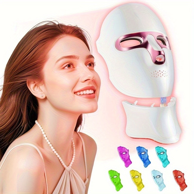 FDA Cleared Red Light Mask for Face And Neck, LED Facial Light, USB C Rechargeable, Infrared Mask for Home Work Travel Yoga, Limited Time Phototherapy Mask, Anti-wrinkle Beauty Photon Home Mask, Alternative to Beauty Salon