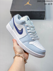 Nike Air Jordan 1 Low White and Light Blue Sneakers IB7109-005