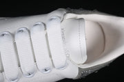 Alexander McQueen White Leather-Style Sneakers with Crystal Heel
