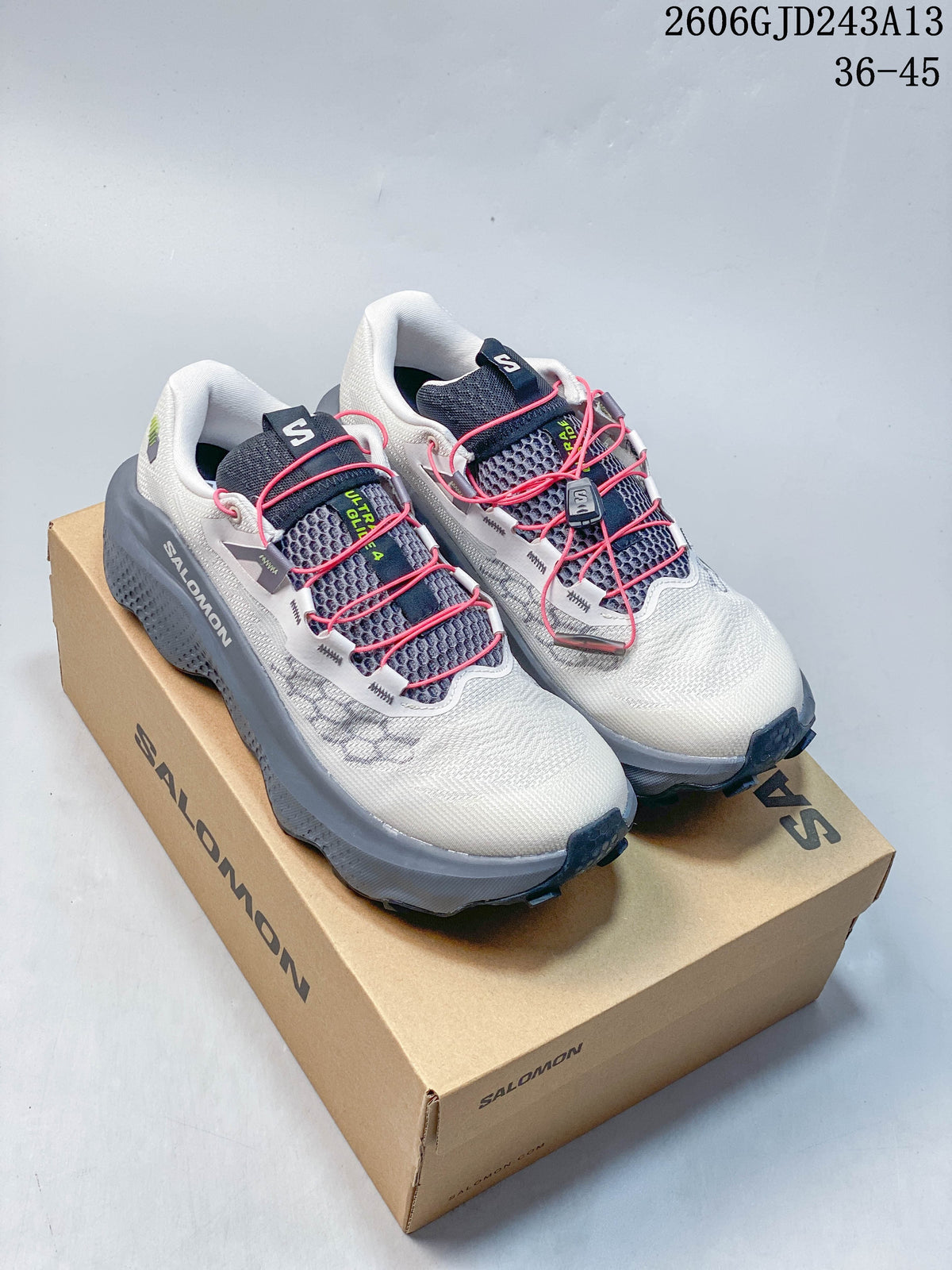 Salomon Ultra Glide 4 Trail Running Shoes, White and Gray
