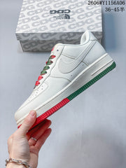 Nike Air Force 1 '07 Low White Red Green Sneakers