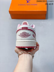 Jordan 1 Low White and Pink Sneakers