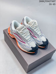 Raf Simons Cylon-21 Low-Top Sneakers, Silver and Orange