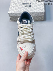 Nike SB Dunk Low x The North Face Sneakers, White and Navy