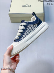 Fendi 06GDD605A05 Navy Patterned Low-Top Sneakers