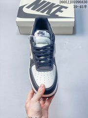 Nike Air Force 1 Low Baroque Swoosh Sneakers, Navy and Gold