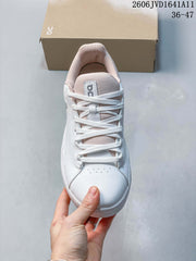 On Court Sneakers in White and Blush Pink