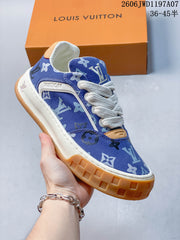 Louis Vuitton Tilted Blue Monogram Lace-Up Sneakers