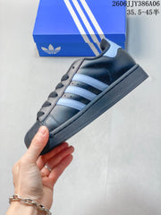 adidas Superstar 2 Sneakers in Charcoal and Light Blue