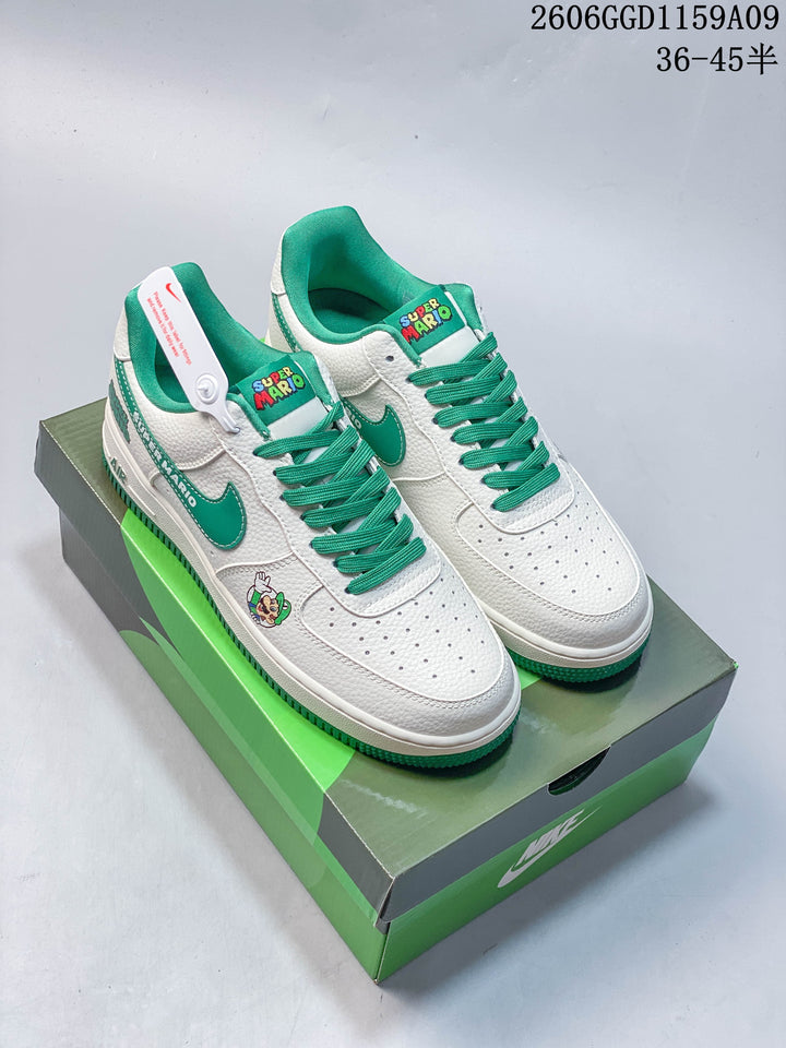 Nike Air Force 1 Low Super Mario White Green Sneakers