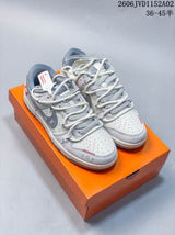 Louis Vuitton x Nike Dunk Low Graffiti Sneakers Gray White CX5050-Y18