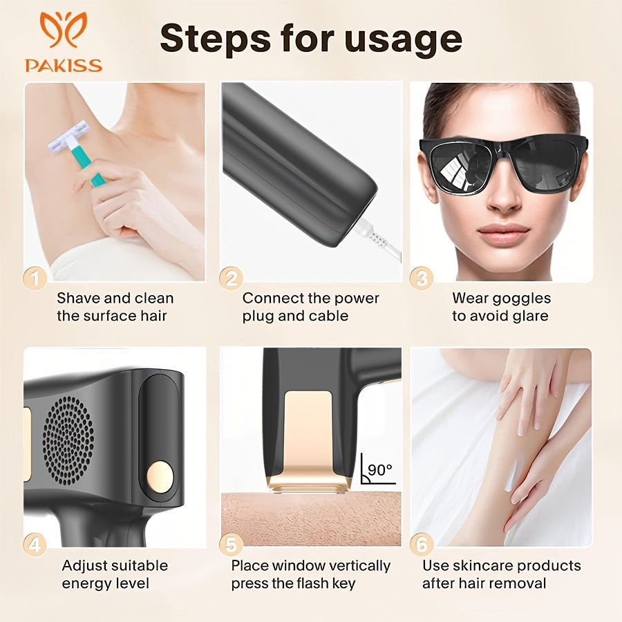 Christmas GiftIce-Cooling Painless IPL Hair Removal Device - Gun-Shaped Design, 48°F\u002F9°C Salon Cooling Tech, 99, 990 Flashes, 5 Levels & 2 Modes (Manual\u002FAuto), At-Home Hair Remover