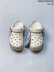 Crocs Classic Platform Clogs with Decorative Charms, White