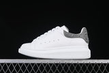 Alexander McQueen White Leather-Style Sneakers with Crystal Heel