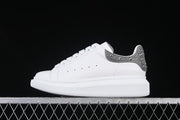 Alexander McQueen White Leather-Style Sneakers with Crystal Heel
