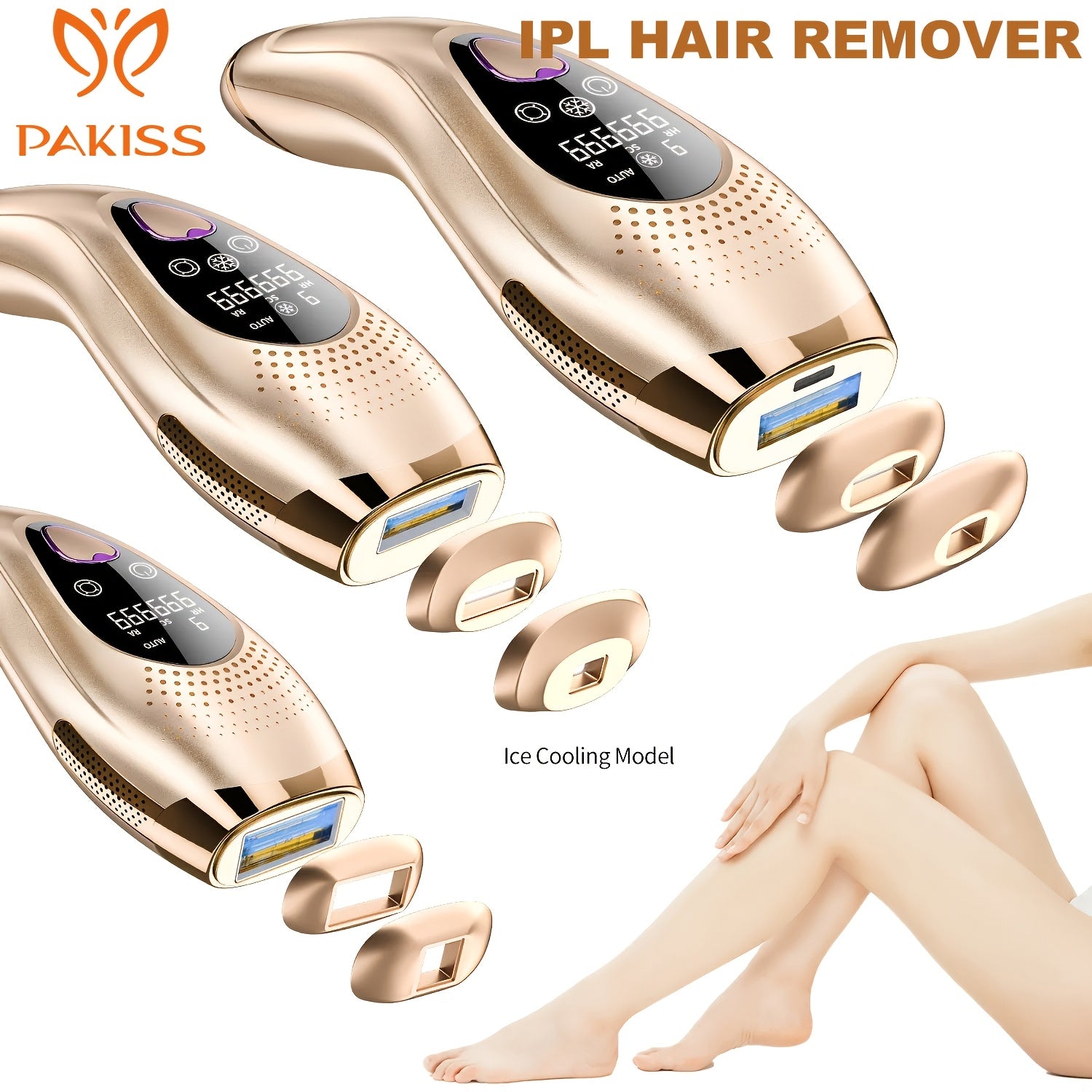 Limited Edition IPL Hair Removal Device for full body use - at-home Painless Permanent hair Remover with 3 Modes, 9 Levels, Ice Cooling Technology & Light Beige Adaptation, Portable IPL system (IPL Suitable for all Light Beige Types)