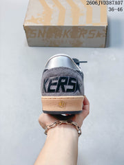 Golden Goose Super-Star Low-Top Sneakers in Gray Glitter