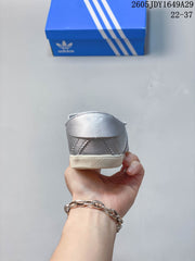 adidas Silver Three-Stripe Velcro Sneakers