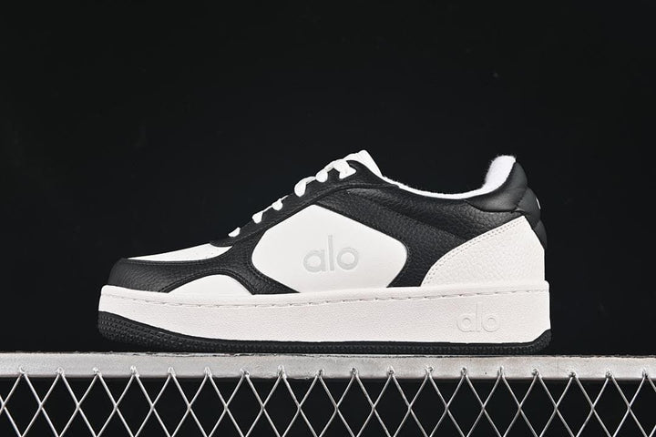 Alo Yoga Recovery Mode Low-Top Sneakers, Black and White
