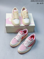 Air Jordan 1 Low Pink and Cream Sneakers DM7866-162