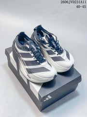 Adidas Adizero Dropset Elite Running Shoes, White and Gray