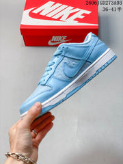 Nike Dunk Low GS Sneakers Light Blue and White Lace Detail