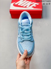 Nike Dunk Low GS Sneakers Light Blue and White Lace Detail