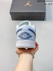 Nike Air Jordan 1 Low White and Light Blue Sneakers IB7109-005