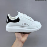 Alexander McQueen Oversized Low-Top Sneakers, White and Black