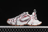 Balenciaga 3XL Lace Sneakers in White, Red and Brown