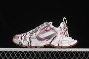 Balenciaga 3XL Lace Sneakers in White, Red and Brown