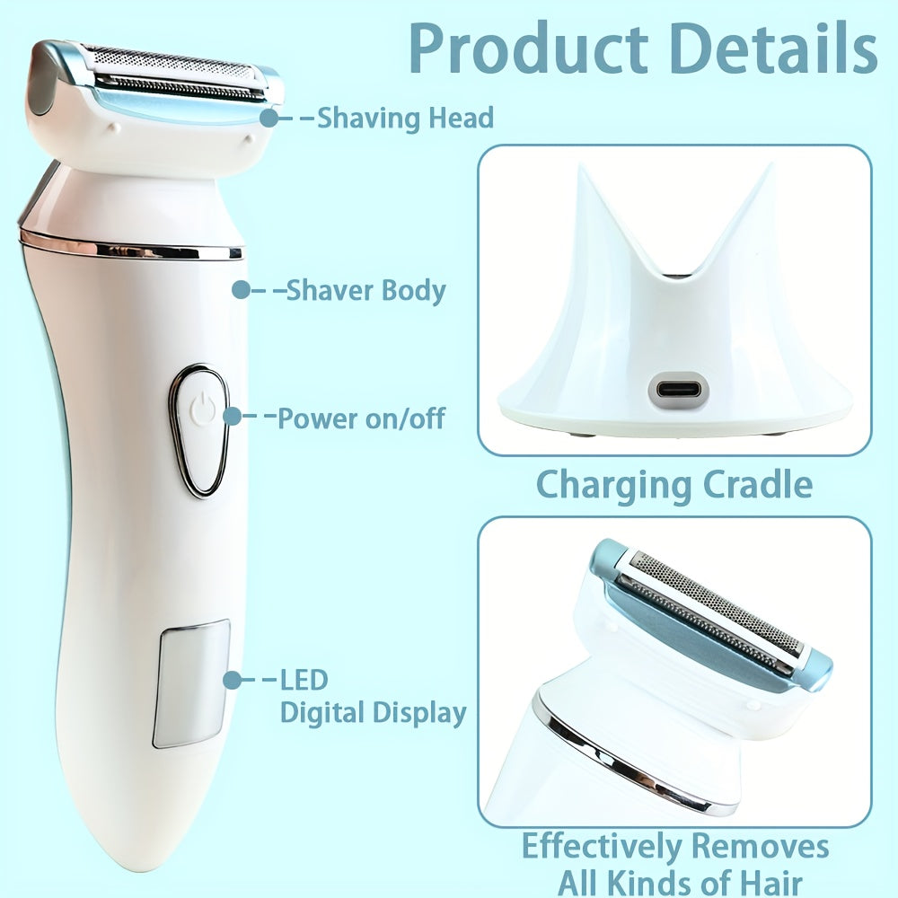 Women'S Electric Shaver, Ideal Gifts for Her, Rechargeable Wet And Dry Razor, IPX7 Rated Hair Remover for Legs