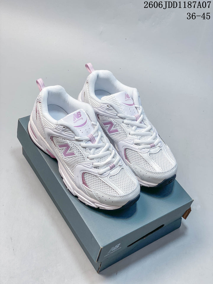 New Balance 530 White Pink Mesh Running Sneakers GR530SUB