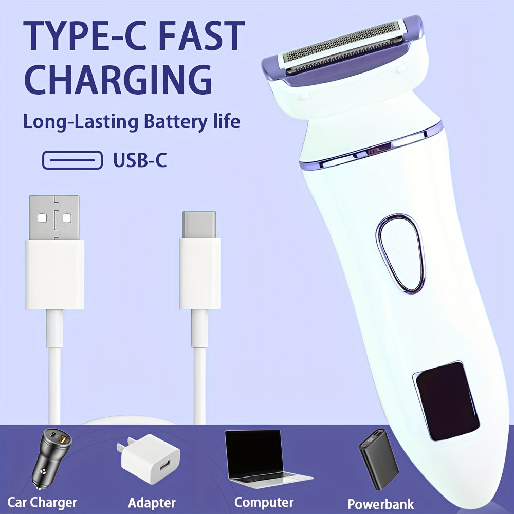 Women'S Electric Shaver, Ideal Gifts for Her, Rechargeable Wet And Dry Razor, IPX7 Rated Hair Remover for Legs