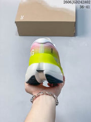 On Cloudboom Max Running Sneakers White Pink Neon Yellow