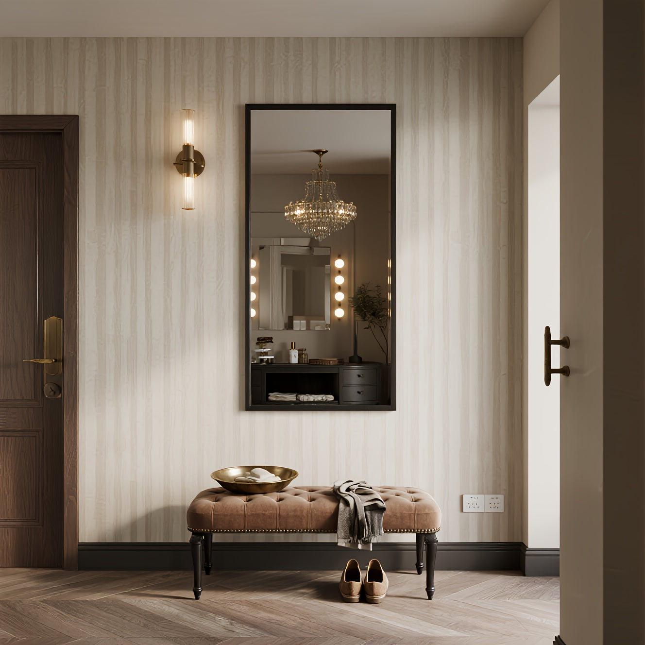 Full Length Mirror, 69x24 Inch\u002F 56x15 Inch Large Floor Length Mirror, Long Free Standing Mirror with Stands, Wall Mounted Bathroom Mirror Leaning Against Wall, Vertically Horizontally Home Decor for Bedroom, Living Room, Hallway, Entryway