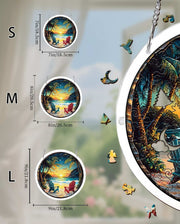 Tools & Hardware Acrylic Jigsaw Puzzle Suncatcher - Tropical Sunset