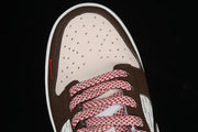 Nike SB Dunk Low Supreme-Style Sneakers in White and Brown