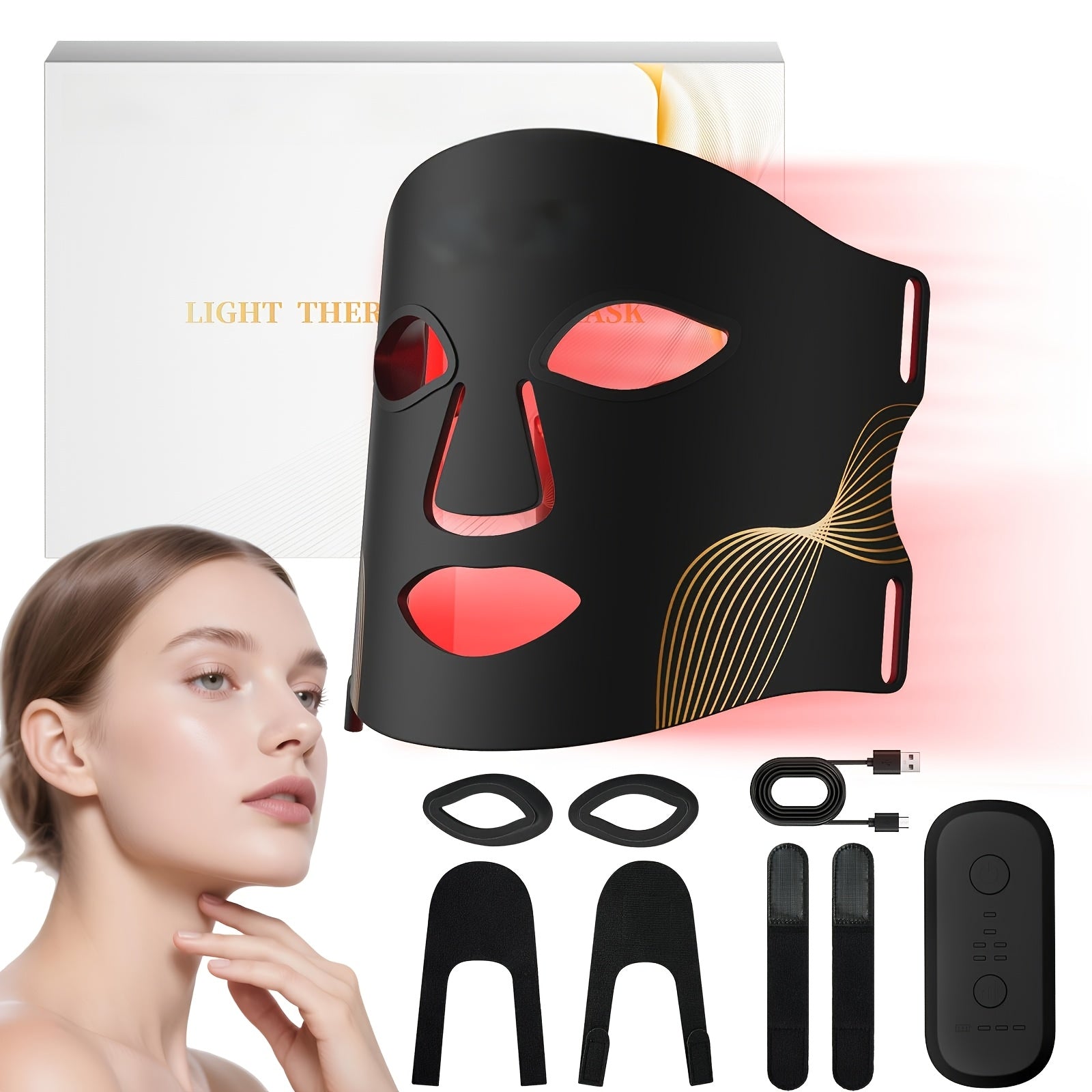 FDA Cleared 7-color LED Phototherapy Face Mask And Neck Care, LED Red Light, Reduce Oil, Home Use, Improves Pores, Repairs Dullness And Acne.
