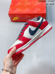Nike SB Dunk Low Red and White Sneakers