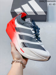 adidas Adizero Dropset Elite Running Shoes, White/Black/Red, LA6218