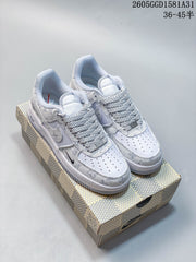 Nike Air Force 1 ’07 LV8 Low Sneakers, White and Grey NH0601-538