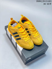 adidas VS JOG 2.0 Low-Top Casual Sneakers, Yellow and Black