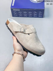 Birkenstock Boston VL Suede Clog with Metal Buckle