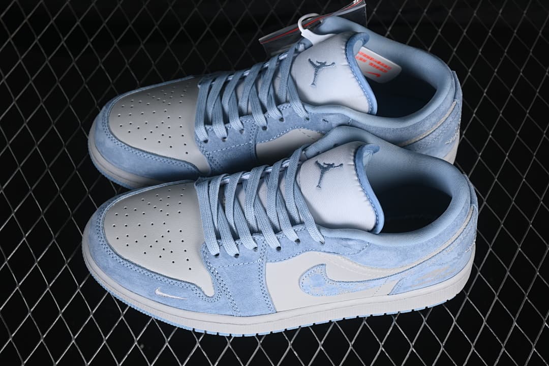 Jordan Air Jordan 1 Low Blue and White Sneakers QJ1988-009
