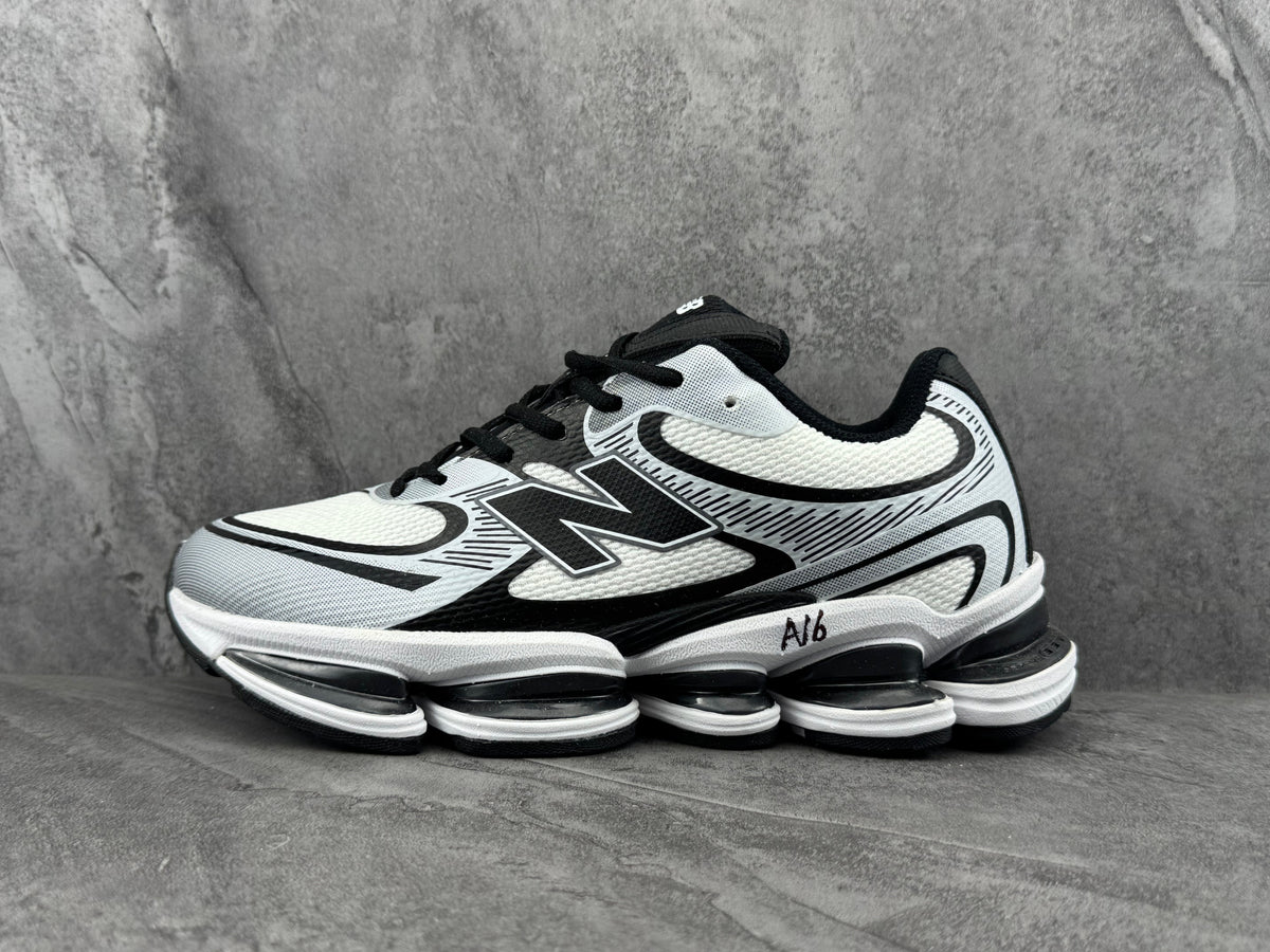 New Balance Black and White Running-Style Sneakers