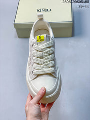 Fendi 06GDD605A05 Cream Platform Lace-Up Sneakers