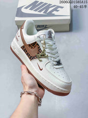 Nike Air Force 1 Low White Designer-Pattern Sneakers