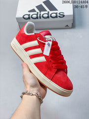 adidas Grand Court Base 00s Red Low-Top Sneakers